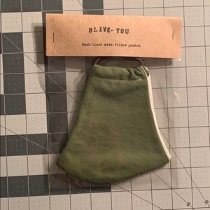 Olive green cotton face mask